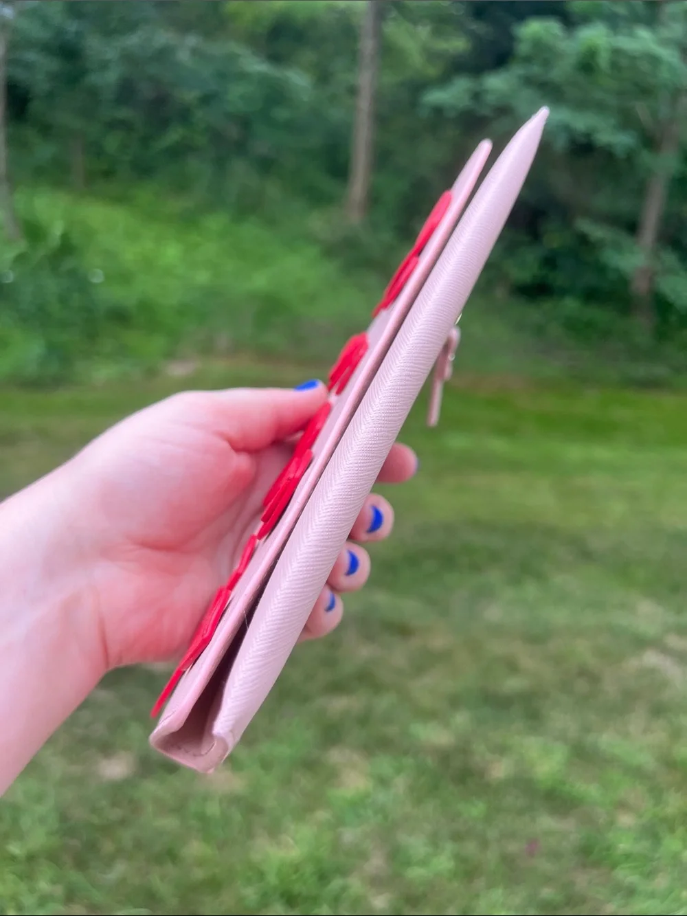 Kate Spade Heart It Harling Layered Hearts Red Pink Leather Folding Wallet
